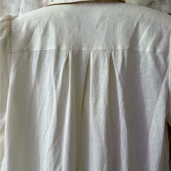 Juicy Couture Cream Peter Pan Collar Blouse ASO Zooey Deschanel - Picture 11 of 11